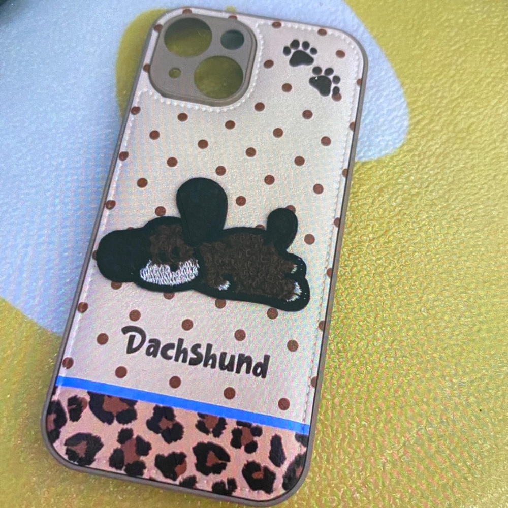 Dachshund Pattern Phone Case - Brown and Black